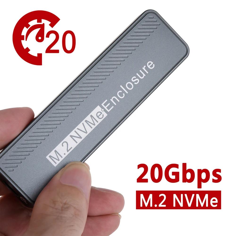 M.2 NVME Ŭ USB 3.2 GEN 2X2 CŸ NVME SSD Ŭ,  ƺ PC, 20Gbps ָ Ʈ ̺ Ŭ, ִ 4TB